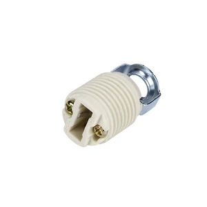 G9 Light Bulb Socket Ceramic White Lamp Holder with Bracket