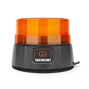 Portable Wireless Rechargeable LED Emergency Beacon Lamp Amber Revolving Warning Light with Magnetic Base for Trucks