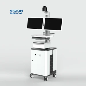 Hospital Telemedicine Cart Medical Mobile Monitor White Telemedicine System Telemedicine Trolley Computer Case