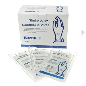 Packaged In Pairs Disposable Medical-Grade Sterile Surgical Latex Gloves Natural Latex Safety Gloves