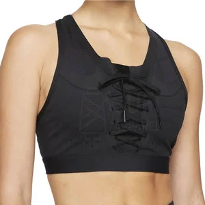 Women Adjustable Strap Breathable Sports Bra High Support Comfortable Gym Workout Top with Front Logo for Training Running Yoga