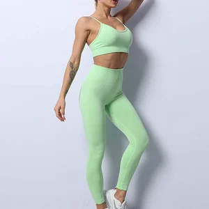 YOGA SET Sport Bra Leggings Yoga Set for Women Breathable Gym Workout Clothing Two Pieces Set