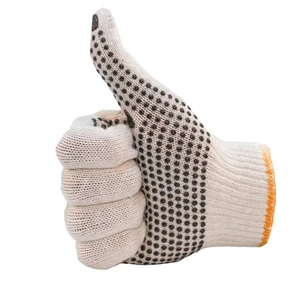 China Wholesale 7G 10G PVC Dots Work Gloves Men Cotton Knitted One Side Dotted Wear Resistant Safety Work Gloves