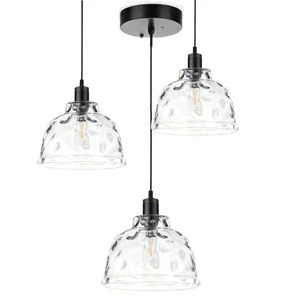 Best Selling Customize Transparent Bell Shaped Lamp Shade Glass Pendant Lampshade with Water Ripple for Indoor Hanging Lamp Use
