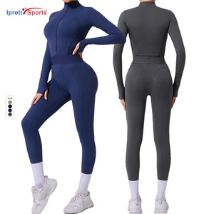 One Piece Women Sports Wear Long Sleeve Jumpsuit Custom Yoga Fitness Workout Jumpsuit for Women Training Wear