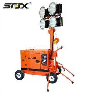Portable Trailer Mounted Mobile LED Lighting Tower with 5.5m Height 1 Year Warranty Low Maintenance Cost