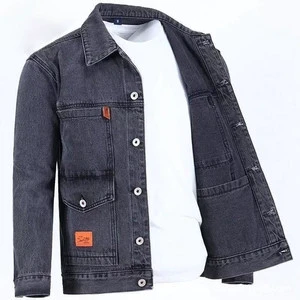 New Style Men's Autumn New Lapel Retro Distressed Denim Jacket Plus Size Loose High Quality Fashion Trend Denim Jacket
