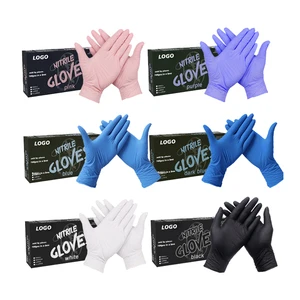 4mil Nitrile Gloves Tattoo Beauty Salon Manicure Hair Nail Art Cleaning Finger Textured Nitrile Disposable Nitrile Gloves
