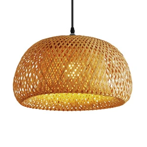 Japanese Style Bamboo Pendant Light Lampshade Handmade Modern for Home Decor for Parlor Restaurant Cafe Lighting Easy Hanging