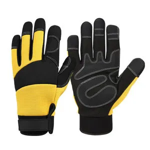 Wemeet Anti-Impact Cut Resistant Work Gloves Spandex Synthetic Leather Heavy Duty Slip Resistant Industrial Protective Safety