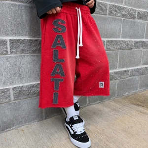 High Quality Custom Reverse Stitching 100% Cotton Drawstring Cropped Capri Pants Printed 3/4 Length Sweat Shorts Men