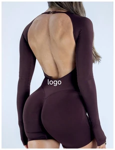 Women's Breathable Printed 1-Piece Spandex/Nylon Sleeveless Sports Suit Elastic Waist Logo Front Wholesale Fitness Gear Yoga Set