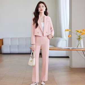 New Autumn and Winter Tailcoat Suit Women's Business Office Jacket Long Pants Two-piece Set Women's Plus Size Commuting Top