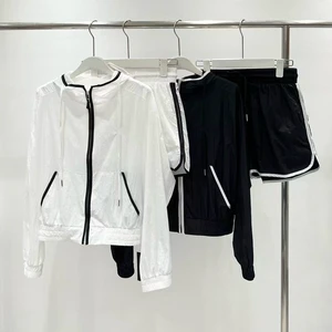 2026 New Arrival Women's Sun Protection Jacket and Shorts Set Loose Fit Casual Designer Sports Two Piece Suit