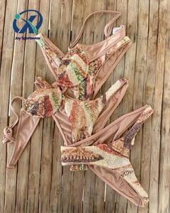 Luxury Brazilian Sequin Underwire High Quality Beach Swimsuit Bikini Women Custom Swimwear Manufacturer