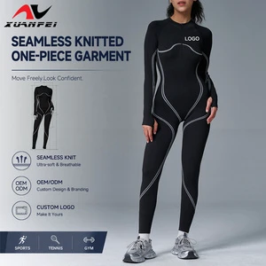 Customized Slimming Quick Dry Yoga Clothes Long Sleeved Running Women's Jumpsuits & Playsuits Fitness Sportswear