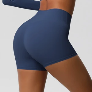 Wholesale Breathable Yoga Recyclable Sportwear Custom Fitness High Waist Butter Soft Gym Workout Shorts For Women