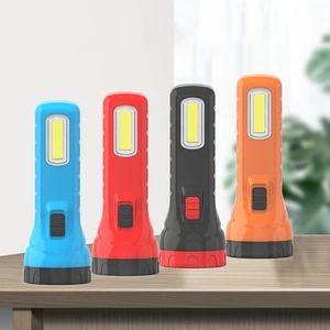 Portable Rechargeable LED Torch Cheap LED Flashlight with Lead Acid Battery for Outdoor Use