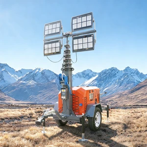 Durable Energy-efficiency Diesel Engine Light Tower White LED Lighting Tower Trailer Light Tower With Metal Halide Lamp