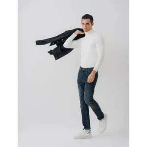 Hot Sale Men's Straight Jeans 100% Cotton Denim Pants High Quality Breathable Classic Fit Men Denim Trousers