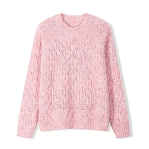 Elegant Women Solid Winter Knitted Top Thick Lightweight Soft Stretch Cotton/Wool Fabric Quick Dry Casual Wear Office Outfits