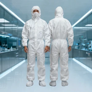 PPE Level D Water Proof Disposable Hazmat Suits Breathable Painter Protective Nonwoven Fabric Anti-static Anti-Chemical Coverall