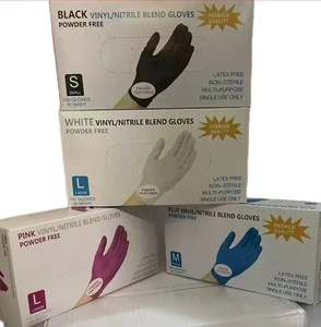 100-Piece Disposable Nitrile Gloves Black Blue Boxes Safety Work Gloves Beauty Salon Food Service Kitchen Protective Powder Free