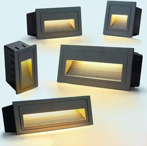 AC85-265V Aluminum Square Recessed Led Wall Lamp with Pir Motion Sensor for Indoor/Outdoor Corridor Stair Case Garden Lighting