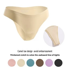 Sports Thong Women's Yoga Underwear Thick Crotch Seamless Polyester Anti-Camel Toe Seamless No Camel Line Yoga Panties For Women