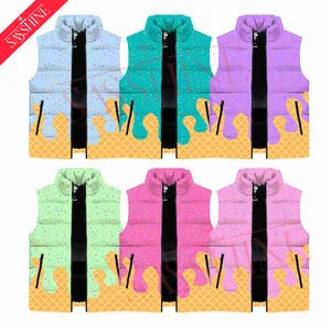 Customizable logo Vest Custom Winter Utility Oversized Puffer Vest for Girls