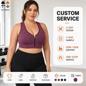 Women Sports Bra Front Zipper Wireless Breathable High Stretch Supportive Racerback Workout Bra for Running Yoga Fitness