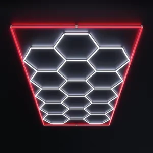 Aoying-Custom Colour Outer Bezel 14 LED Hexagonal Honeycomb Garage Work Light Ceiling Light for Car Beauty Barber Shop Light
