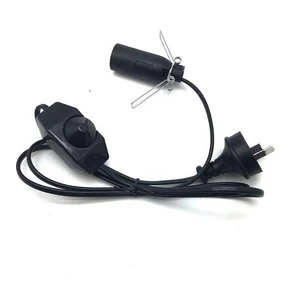 HM Australia Plug E14 Lamp Holder Dimmer Switch Copper Conductor PVC Insulation 2*0.5mm2 Length 1.5m Black SAA Home Appliance
