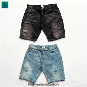 OEM Original Custom High Quality Vintage 100% Cotton Jorts Manufacturer Men's Baggy Washed Denim Jeans Shorts Men