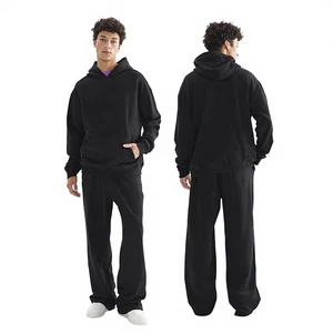 Menswear | Trendy All-Over Lightning Print Casual Suit Autumn/Winter High Quality Loose Hoodie And Pants Set 100% Cotton