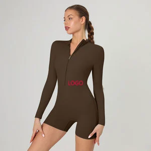 High Quality Women's XL Yoga Jumpsuit High Quality Sports Wear with Zipper for Gym Short Bodysuit One-Piece Sports Jumpsuit