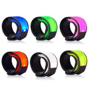 LED Slap Bracelets Glowing Armbands Glow In Dark Wristbands Night Outdoor Running Walking Safety Reflective Gear LED Slap Band