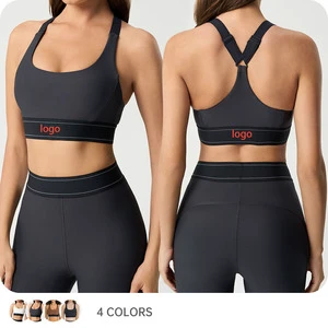Y Back High Sports Bra Anti Shock Push up Bra Contrast Color Yoga Sports Bra for Women