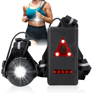 High Quality Running LED Accessories Night Safety Red Warning Chest Lights with IP33 Waterproof and 3 Modes for Runners Sport