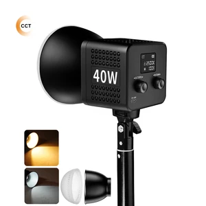 40W LED Video Light Portable Continuous Output Lighting 3400mAh Built-in Battery for YouTube Video Recording Photography