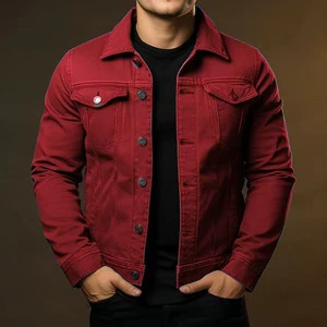 RNSHANGER Men's Fashion Casual Denim Jackets Spring Solid Turn Down Collar Streetwear Jean Outwear Male Daily Denim Jacket