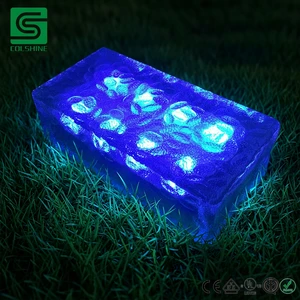 Gargen Solar Glass Brick Light Warm White LED Dimmable with Battery for Garden Paver and Landscape Lighting