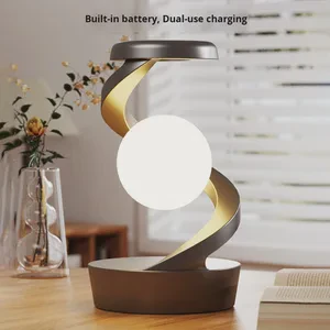 Bedside Rotating Floating Lamp LED 15W Wireless Charger Built-in Battery Nightstand Ambient Light