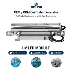 100W AC220V 100LPM UVC LED Lamp 275nm UV Light Module Metal IP68 Rated For Water Purifier Swimming Pool Application