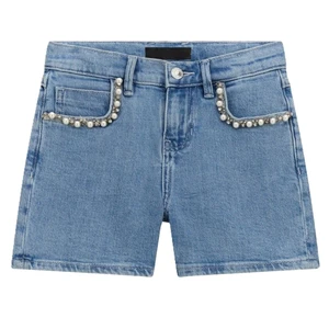 Women's Plus Size Embellished Denim Shorts Washed Hem Casual Women Shorts High Quality Breathable Wear Custom