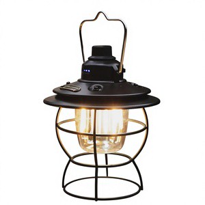 Vintage Lantern Outdoor Camping Lamp Tent Lamp Camp Atmosphere Lamp Portable Rechargeable Battery LED Lighting Hanging Camping