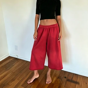 Custom Acid Wash Sweat Shorts Men Vintage 3/4 Baggy Capri Pants 100% Cotton Distressed Wide Leg Lounge Shorts OEM Streetwear