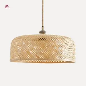 Bamboo Ceiling Lamps Rattan Bamboo Lampshade Natural Bamboo Pendant Light for Home Kitchen Hotel Decoration