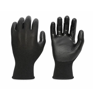 Durable Recycled Polyester Shell Black Nitrile Micro Foam Coated Safety Gloves Touch Screen For Multi Purpose Use