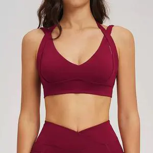 New Custom High Quality Workout Backless Yoga Solid Color Fitness Sports Comfortable Gym Bra for Women